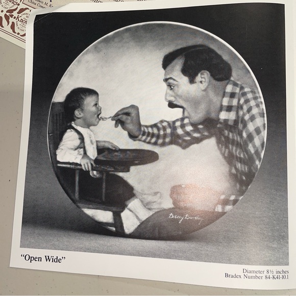 Edwin M. Knowles limited Ed. collector’s plate A Father’s Love Open Wide 1984 - Picture 7 of 11